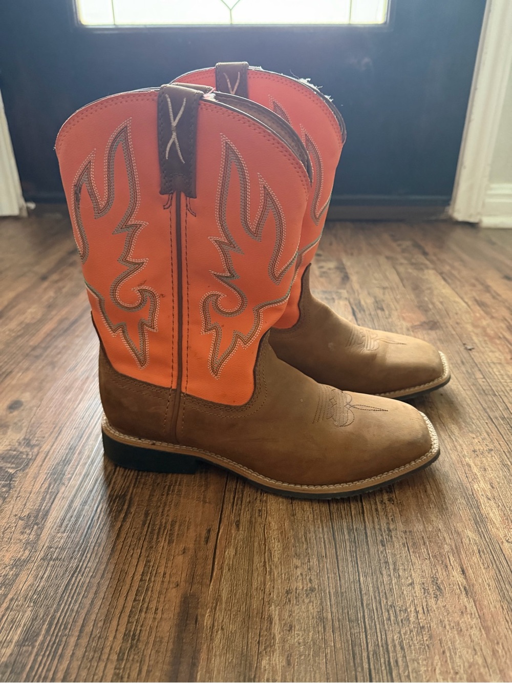 Twisted X Kids Orange and Brown Western Boots